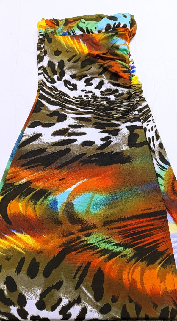 Colourful Venus Strapless Maxi Dress Side Slit