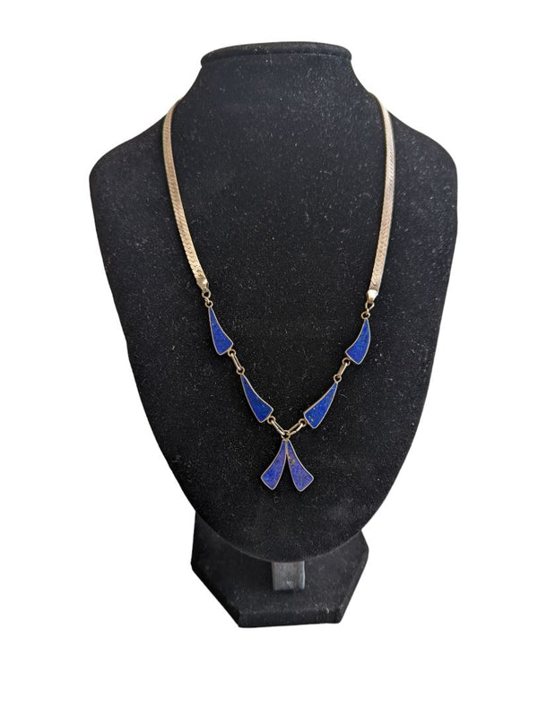 925 Sterling Silver Lapis Lazuli Blue Necklace
