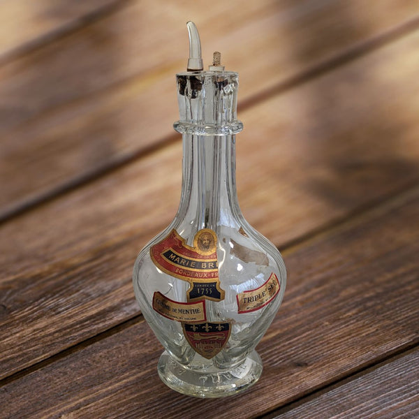 Vintage 4 Chamber Glass Bottles Made in France Liquor Decanter Rare 1960s