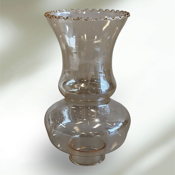Vintage Hurricane Amber Glass Lamp Shade
