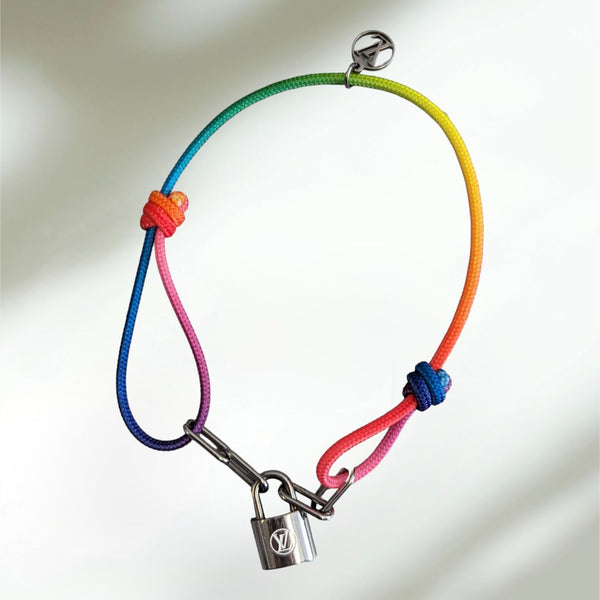 AUTHENTIC Louis Vuitton Rainbow Braided Locket Bracelet
