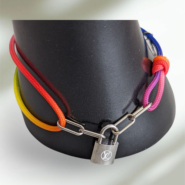 AUTHENTIC Louis Vuitton Braided Rainbow Locket Bracelet