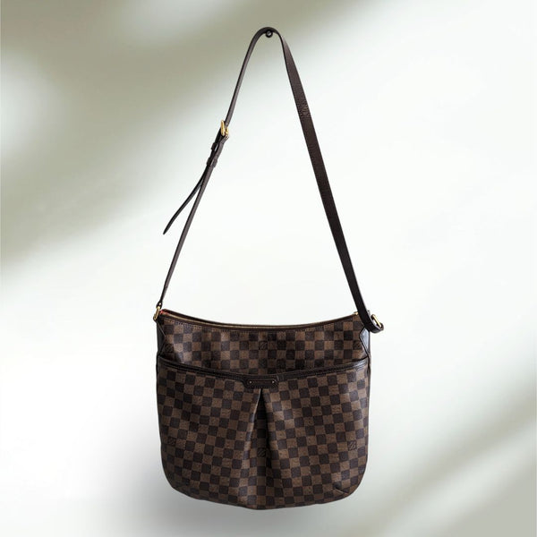 Louis Vuitton Damier Ebene Bloomsbury Leather Crossbody Shoulder Bag