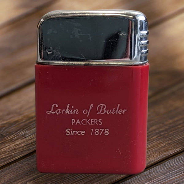 Vintage 1950's Dur-o-Liter Advertising Cigarette Lighter Larkin of Butler - Packers  - Since 1878