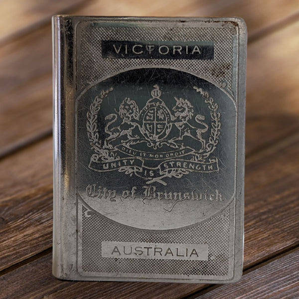 Vintage Metal Match Box Cover Victoria, City of Brunswick, Australia