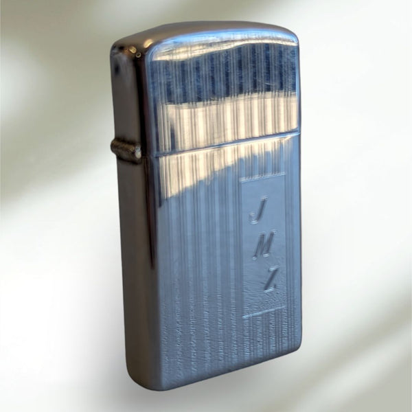 Vintage Zippo SLIM Lighter, Engraved "JMZ"