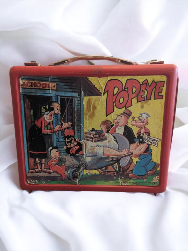 Red  Vintage Popeye Lunch Box