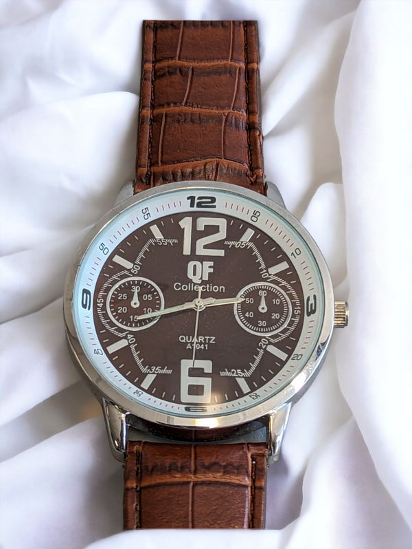 Brown  Vintage Lrg Brown Face QF Collection Watch