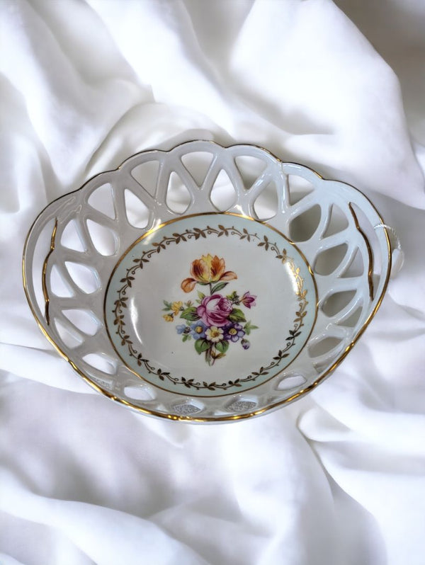 White  Vintage Martinroda Floral Bowl