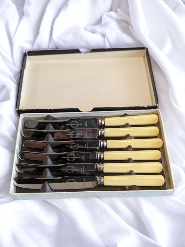 Antique 6 Piece Stainless Steel Butter Knife Set