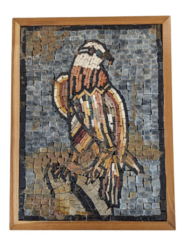 Golden Falcon on a Perch Mosaic Wall Art