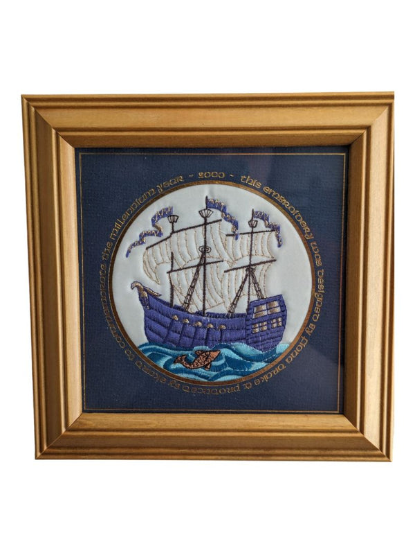 Vintage Art Ship Embroidery 2000