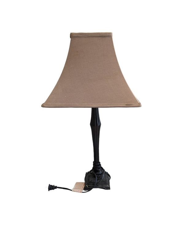 Small Beige & Black Side Table Lamp