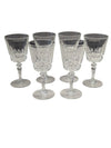 Six Cut Glass Wine Glasses