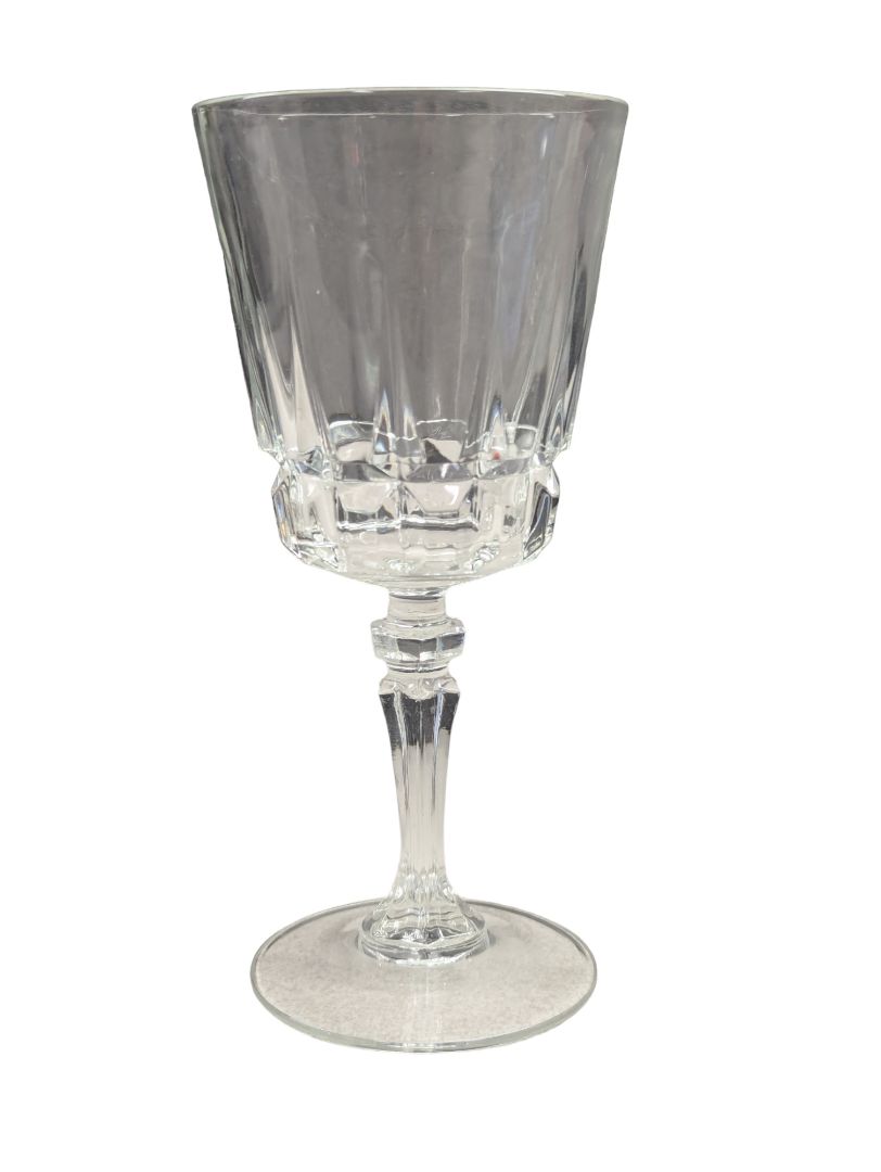 Six Cut Glass Wine Glasses