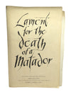 Lament for the Death of a Matador John Fulton (6 signed Lithographs)