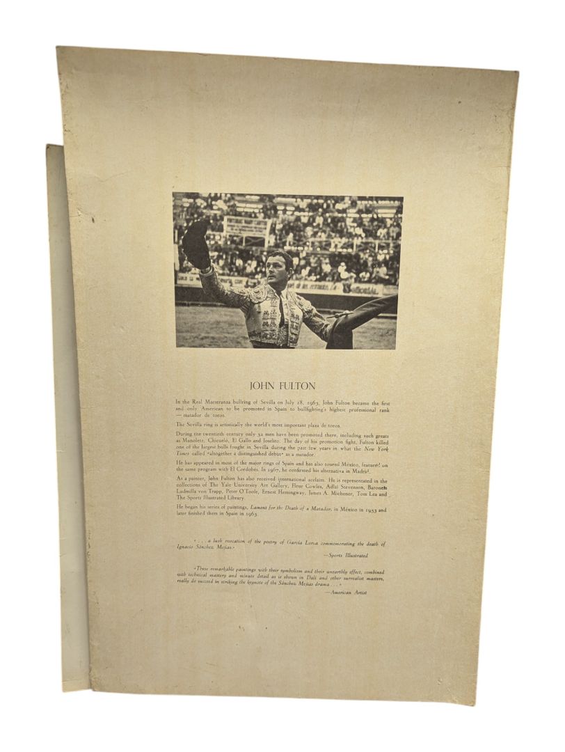 Lament for the Death of a Matador John Fulton (6 signed Lithographs)