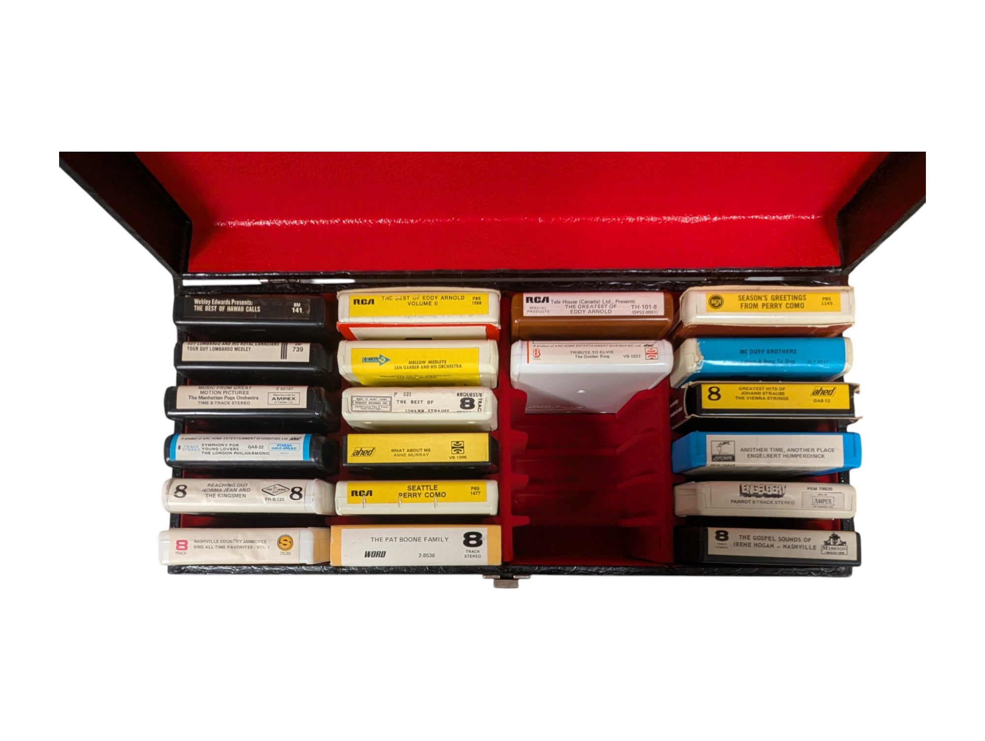 Working JC Penney 8-Track Stereo Clock AM/FM Radio w/ 3 boxes of 8-Track Tapes