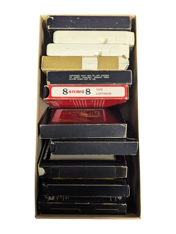 Working JC Penney 8-Track Stereo Clock AM/FM Radio w/ 3 boxes of 8-Track Tapes