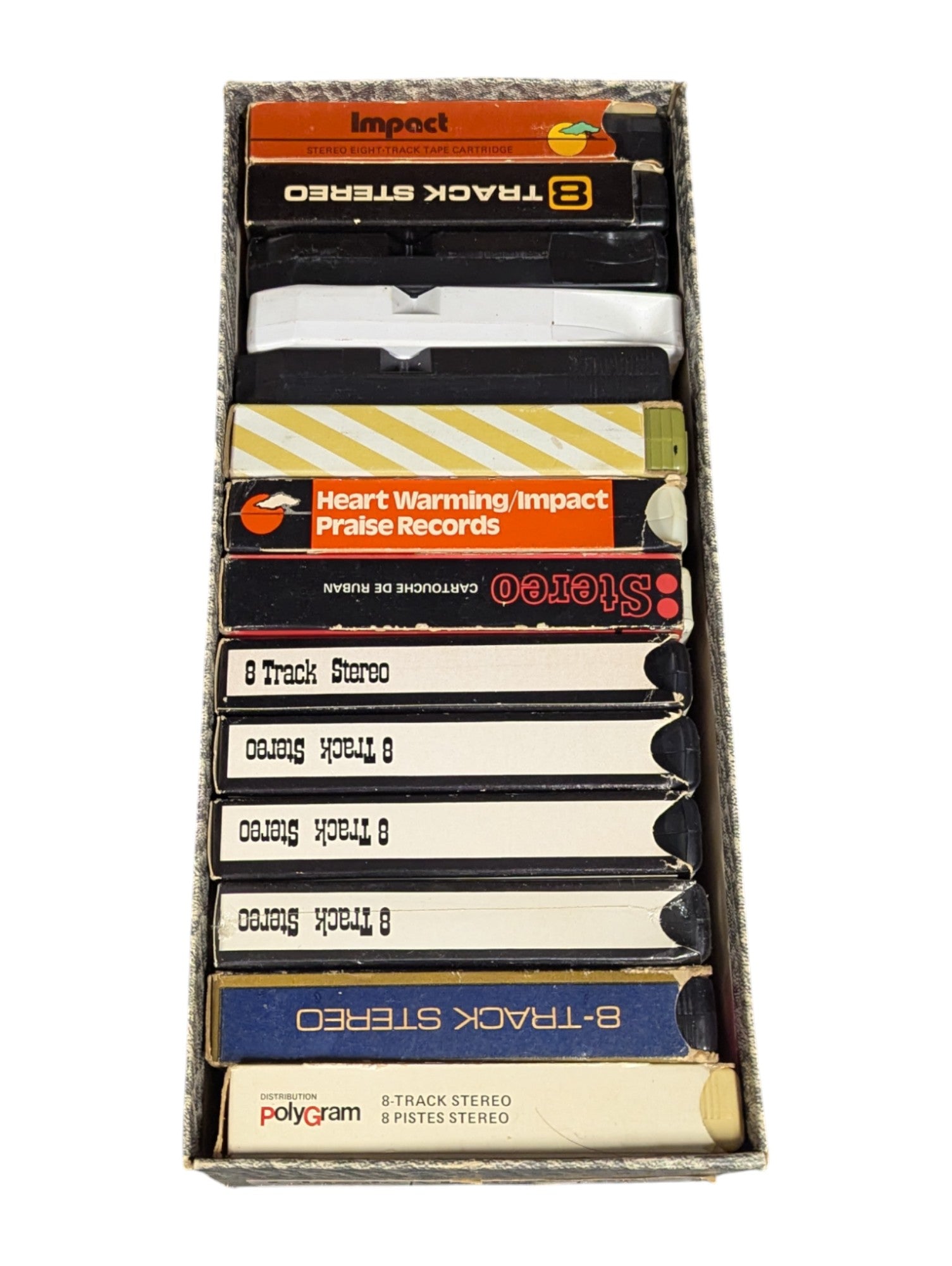 Working JC Penney 8-Track Stereo Clock AM/FM Radio w/ 3 boxes of 8-Track Tapes