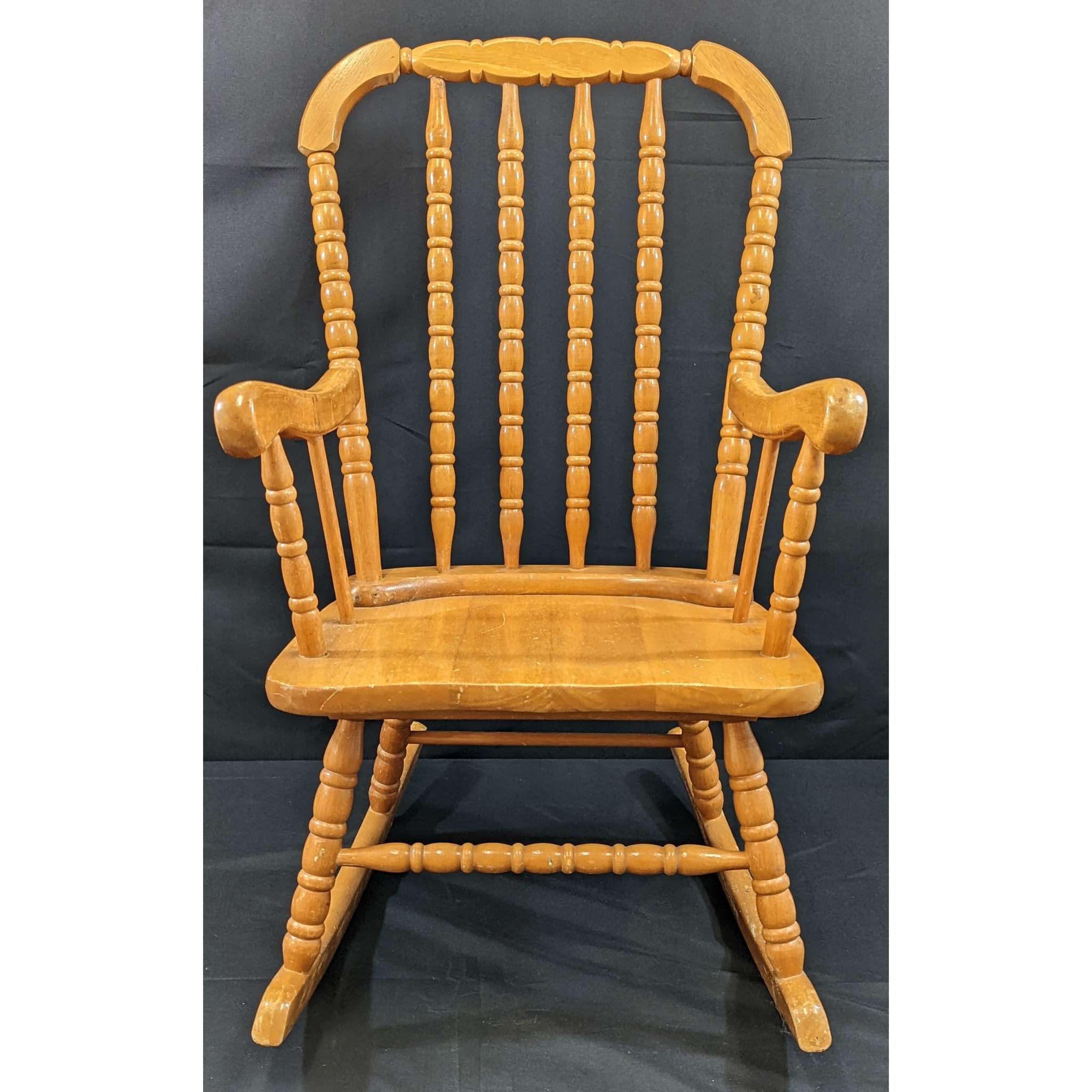 Vintage Jenny Lind Style Wooden Rocking Chair