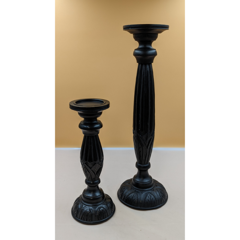 Set of 2 Wooden Candle Holders Furniture & Home Decor KW Consignment Inc. 90.00