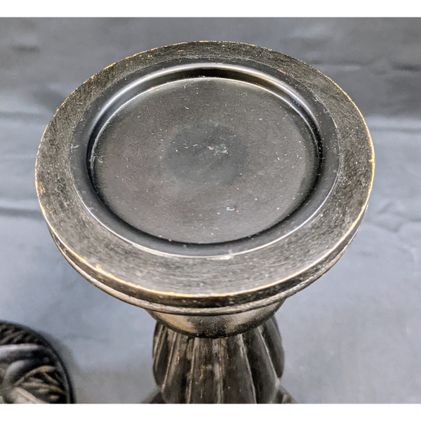 Set of 2 Wooden Candle Holders Furniture & Home Decor KW Consignment Inc. 90.00