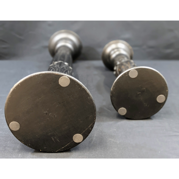 Set of 2 Wooden Candle Holders Furniture & Home Decor KW Consignment Inc. 90.00