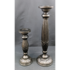 Set of 2 Wooden Candle Holders Furniture & Home Decor KW Consignment Inc. 90.00