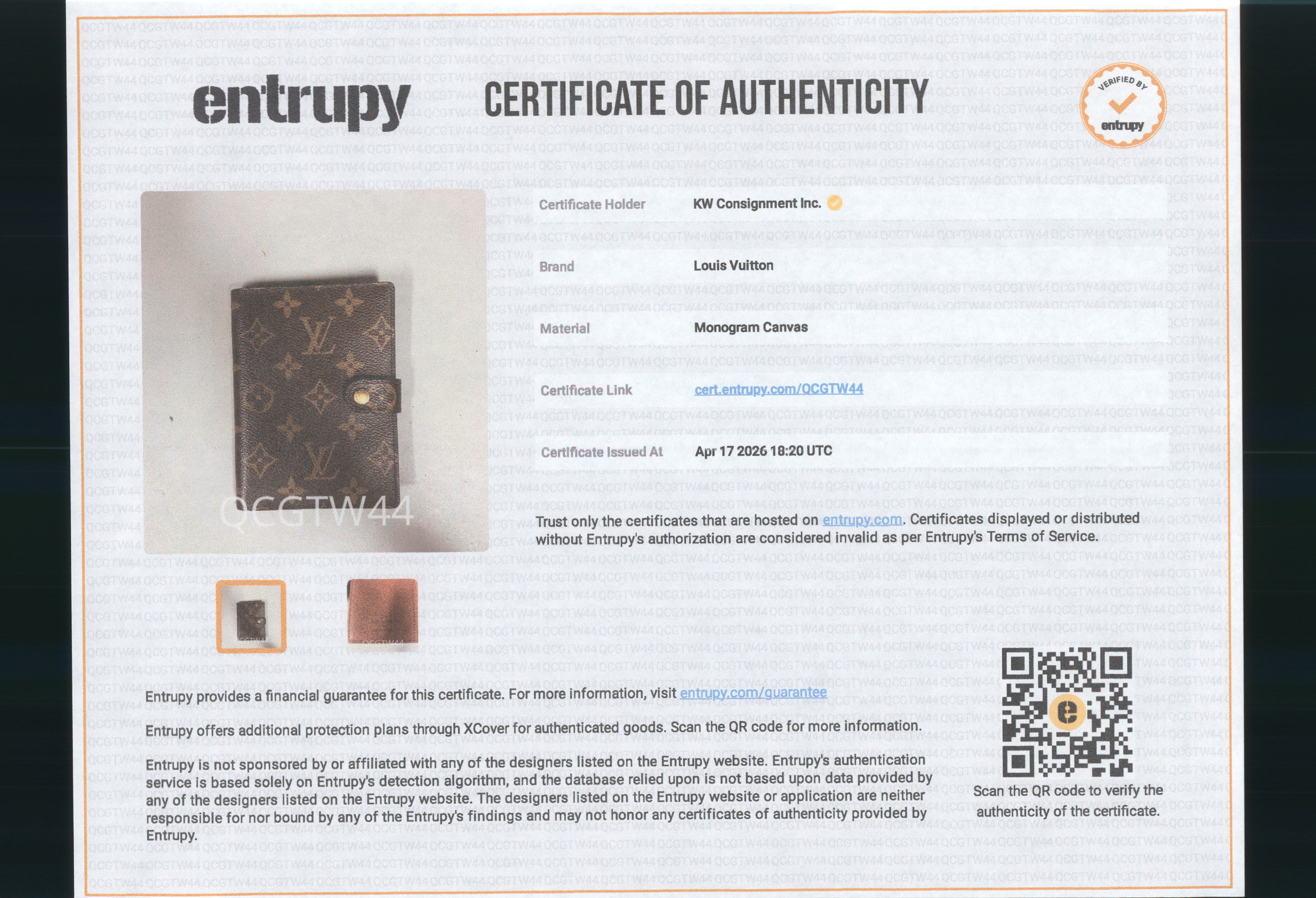 Authentic Louis Vuitton Agenda Cover