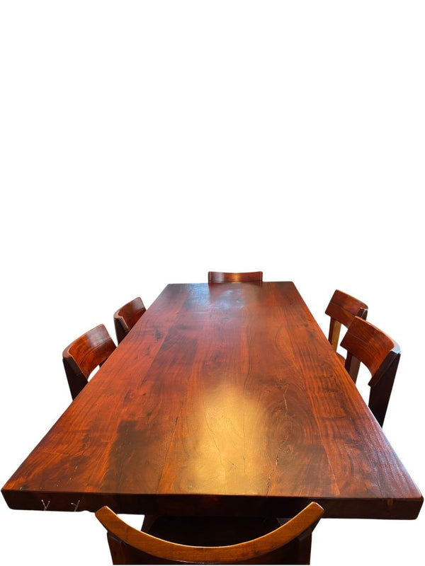 Acacia Hardwood Dining Table with 6 Chairs