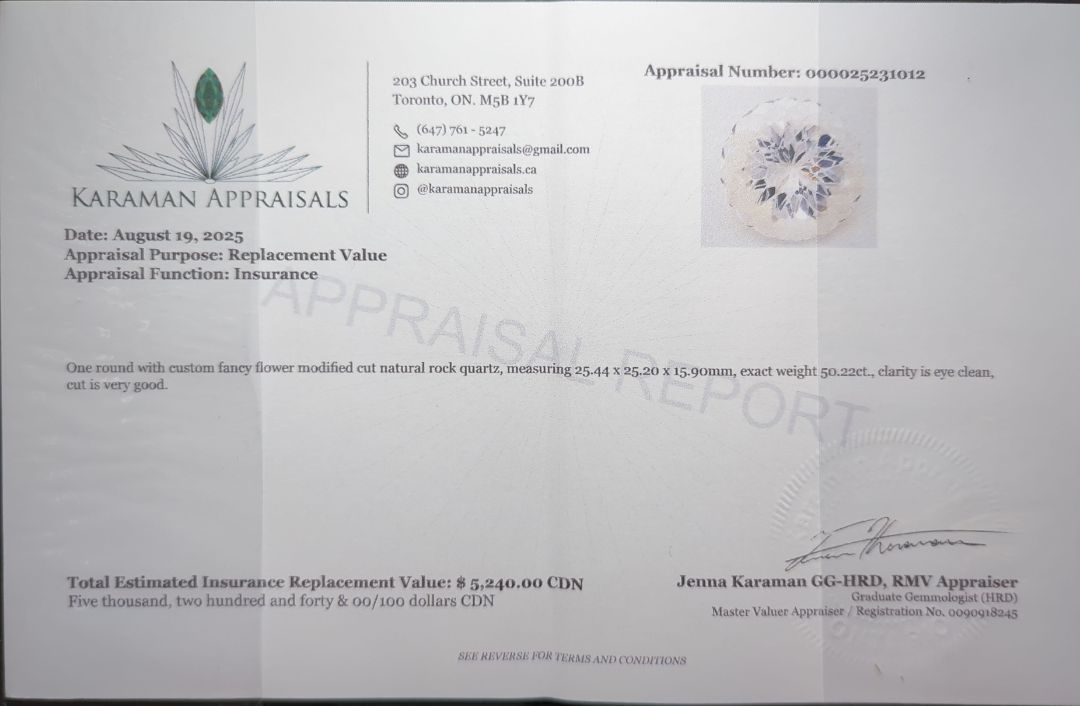 $5,240 Appraisal - 50.22 ct Cert. Mermaid Rock Quartz gemstone
