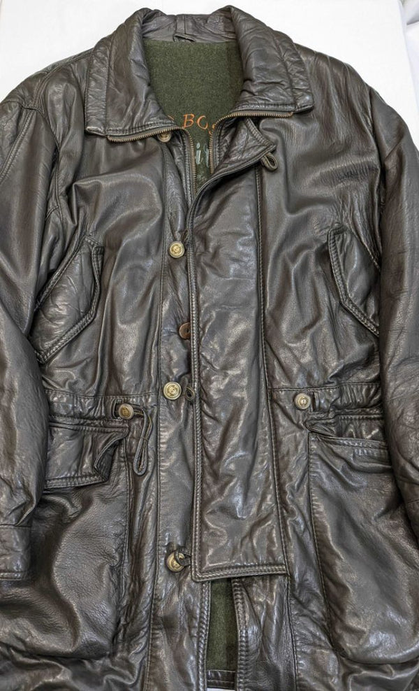 Black Hugo Boss Leather Jacket