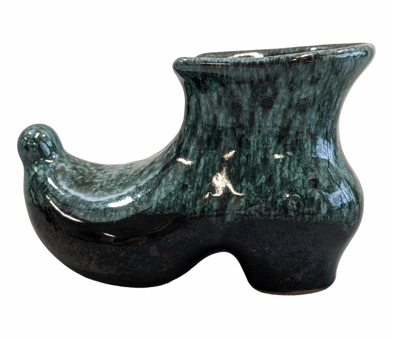 Vintage Blue Green Drip Glaze Boot KW Consignment Inc.