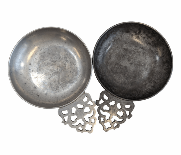 Pair of Vintage Stede Pewter Metal Bowl KW Consignment Inc.