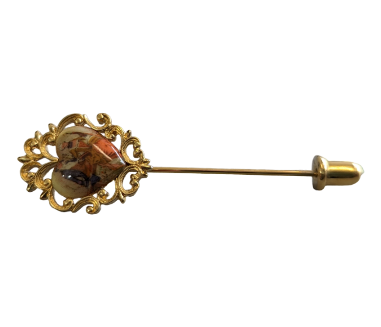 Hand Painted Porcelain Stick Pin Accessories KW Consignment Inc. 28.00