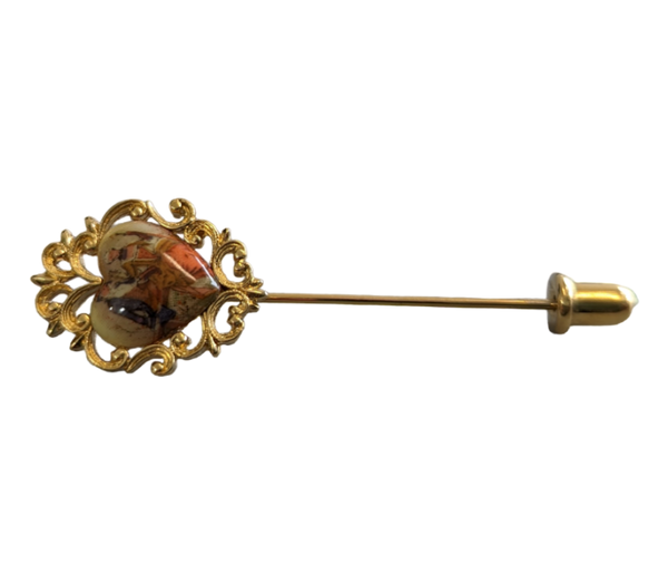 Hand Painted Porcelain Stick Pin Accessories KW Consignment Inc. 28.00