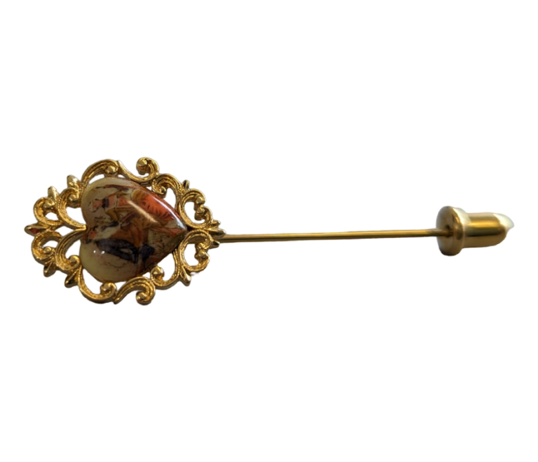 Hand Painted Porcelain Stick Pin Accessories KW Consignment Inc. 28.00