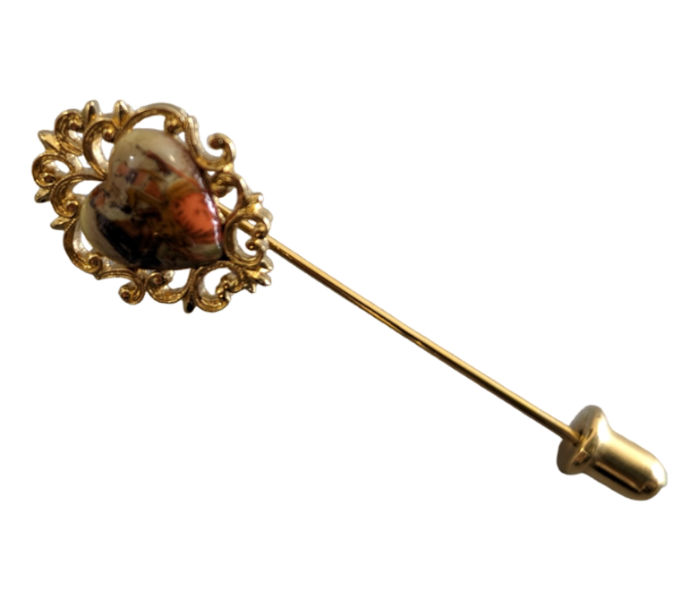 Hand Painted Porcelain Stick Pin Accessories KW Consignment Inc. 28.00