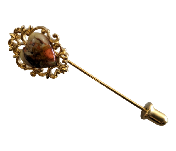 Hand Painted Porcelain Stick Pin Accessories KW Consignment Inc. 28.00