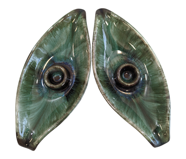 Pair of Blue Mountain Pottery Candle Holders KW Consignment Inc.