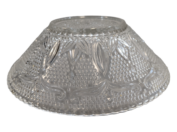 Vintage Glass Floral Pattern Serving Bowl KW Consignment Inc.