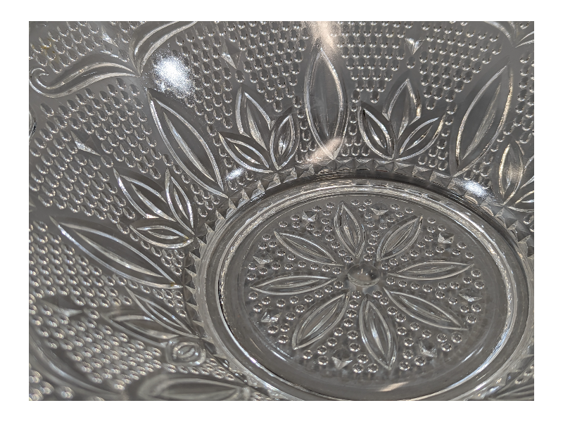 Vintage Glass Floral Pattern Serving Bowl KW Consignment Inc.