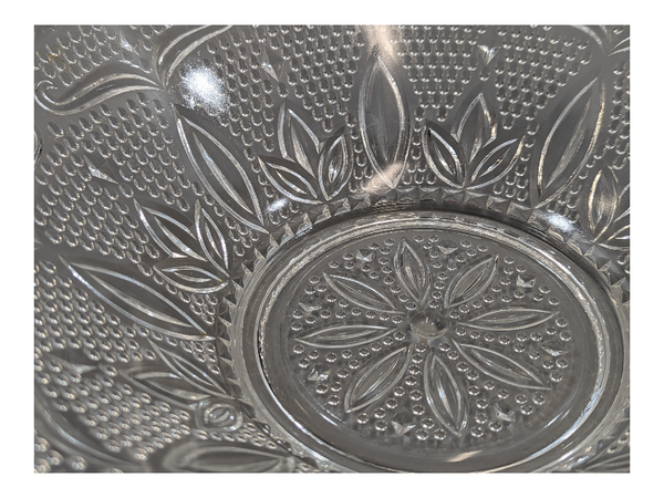 Vintage Glass Floral Pattern Serving Bowl KW Consignment Inc.