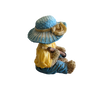 Teddy Bear wearing blue hat & Garden Hoe