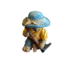 Teddy Bear wearing blue hat & Garden Hoe