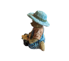 Teddy Bear in Blue hat with Flowers