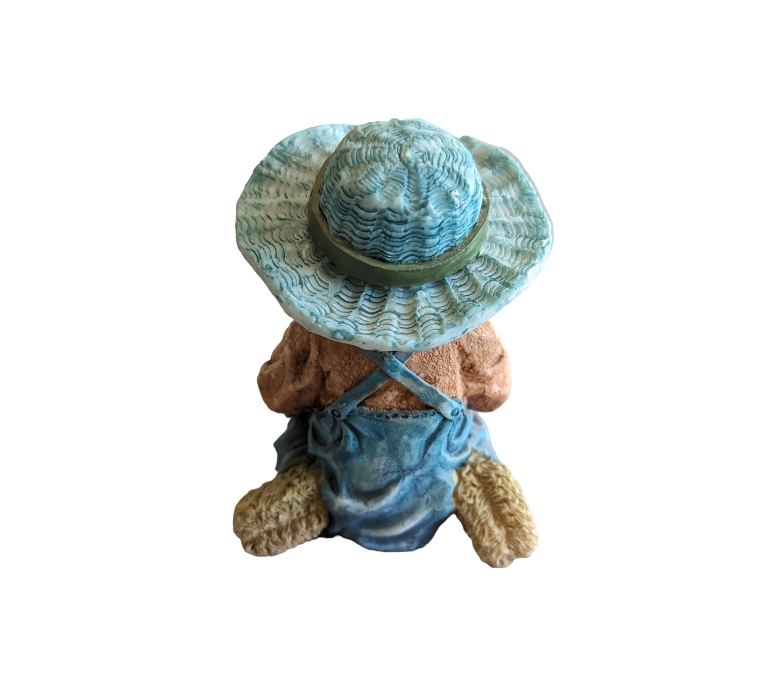 Teddy Bear in Blue hat with Flowers