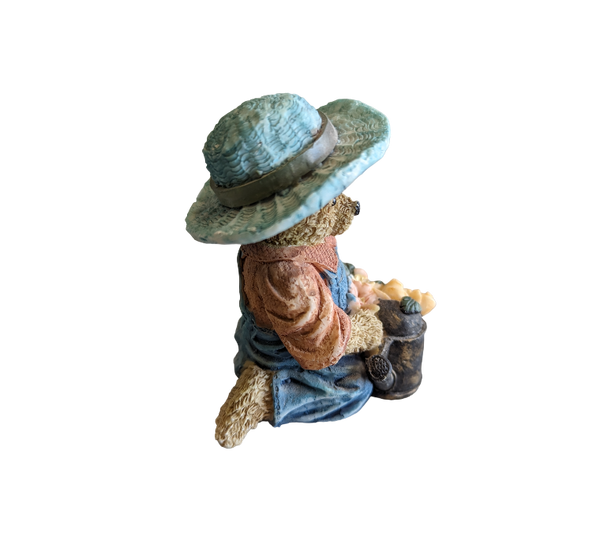 Teddy Bear in Blue hat with Flowers