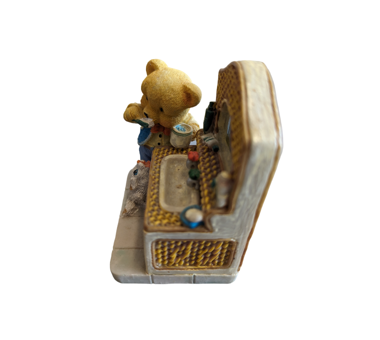 Teddy Bear Brushing teeth in Mirror